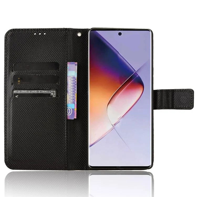 Para el Infinix Note 40 Pro 4G X6850 Funda de Piel de Cuero Sintético con Soporte - Negro