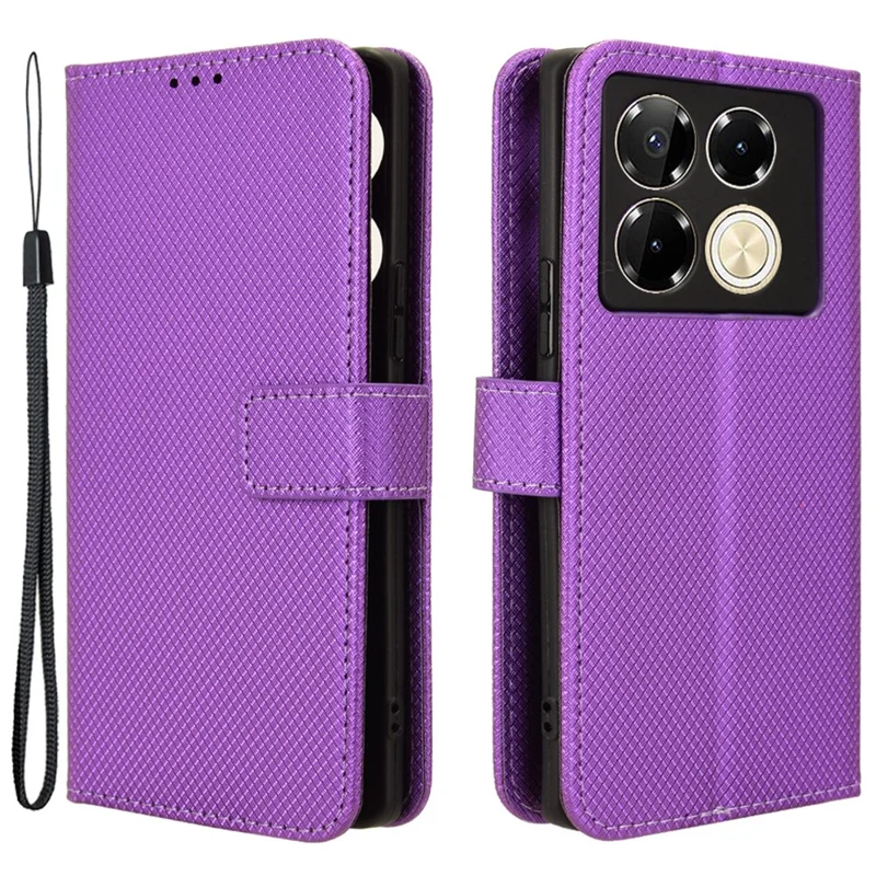 For Infinix Note 40 Pro 4G X6850 Case PU Leather Wallet Phone Cover with Stand - Purple