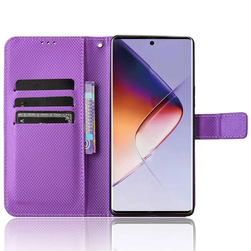 For Infinix Note 40 Pro 4G X6850 Case PU Leather Wallet Phone Cover with Stand - Purple