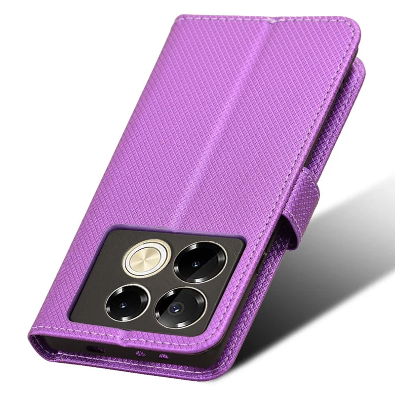 For Infinix Note 40 Pro 4G X6850 Case PU Leather Wallet Phone Cover with Stand - Purple