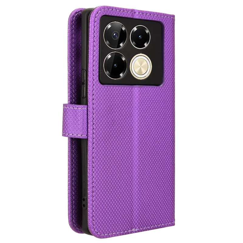 For Infinix Note 40 Pro 4G X6850 Case PU Leather Wallet Phone Cover with Stand - Purple