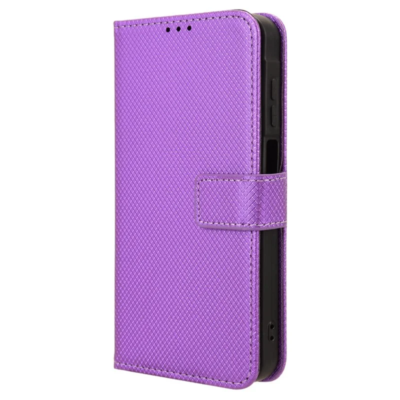 For Samsung Galaxy M55 5G / C55 5G / F55 5G Case Diamond Texture PU Leather Wallet Phone Cover TPU Inner Shell - Purple