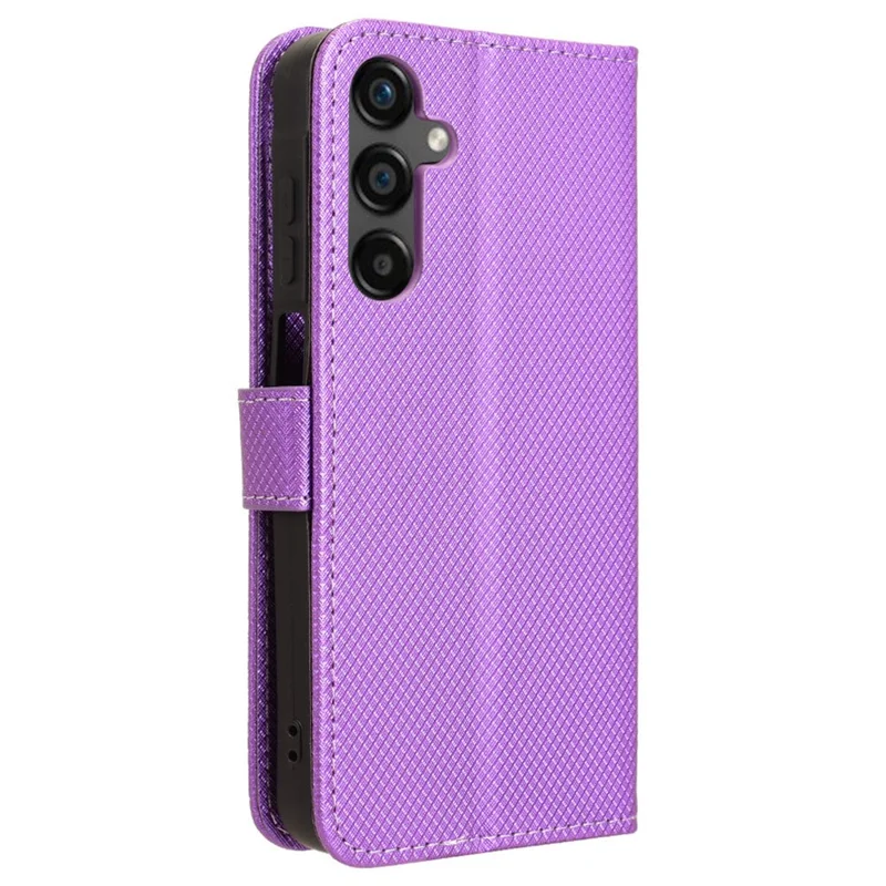 For Samsung Galaxy M55 5G / C55 5G / F55 5G Case Diamond Texture PU Leather Wallet Phone Cover TPU Inner Shell - Purple