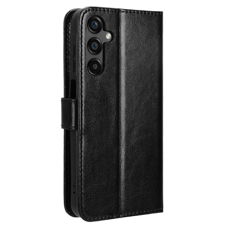 Para Samsung Galaxy M55 5G / C55 5G / F55 5G Funda Textura de Cuero de Caballo Loco Cubierta de Teléfono con Billetera Soporte - Negro