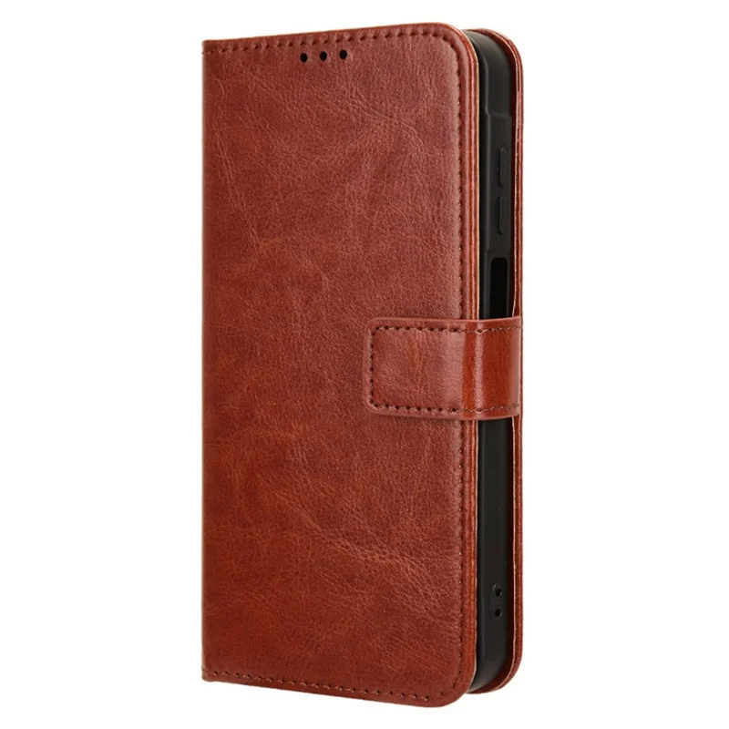 Para Samsung Galaxy M55 5G / C55 5G / F55 5G Case Crazy Horse Texture Leather Phone Cover with Wallet Stand - Marrom