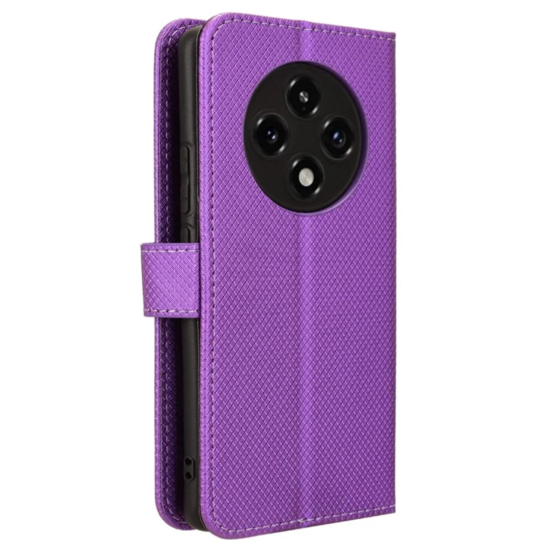 For Oppo F27 Pro 5G / Oppo F27 Pro+ 5G / A3 Pro (China) 5G Case Diamond Texture PU Leather Wallet Phone Cover TPU Inner Shell - Purple