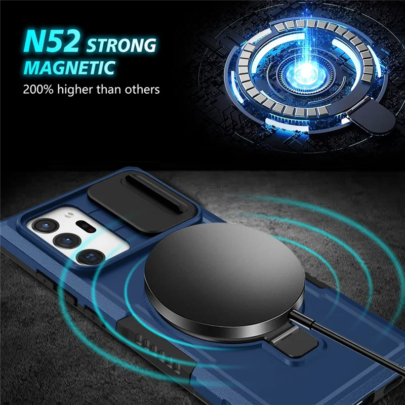Para Samsung Galaxy Note20 Ultra / Note20 Ultra 5G Case Anti-drop PC+TPU Capa de Telefone Compatível com MagSafe - Safira