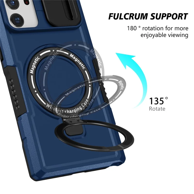 Para Samsung Galaxy Note20 Ultra / Note20 Ultra 5G Case Anti-drop PC+TPU Capa de Telefone Compatível com MagSafe - Safira