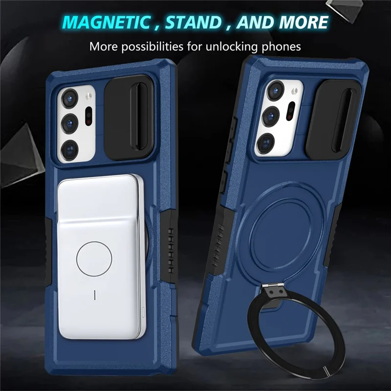 Para Samsung Galaxy Note20 Ultra / Note20 Ultra 5G Case Anti-drop PC+TPU Capa de Telefone Compatível com MagSafe - Safira