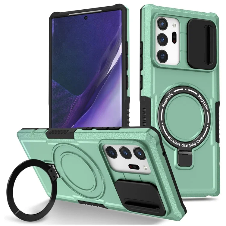 For Samsung Galaxy Note20 Ultra / Note20 Ultra 5G Case Anti-drop PC+TPU Phone Shell Compatible with MagSafe - Light Green