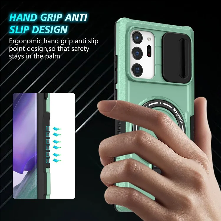 For Samsung Galaxy Note20 Ultra / Note20 Ultra 5G Case Anti-drop PC+TPU Phone Shell Compatible with MagSafe - Light Green