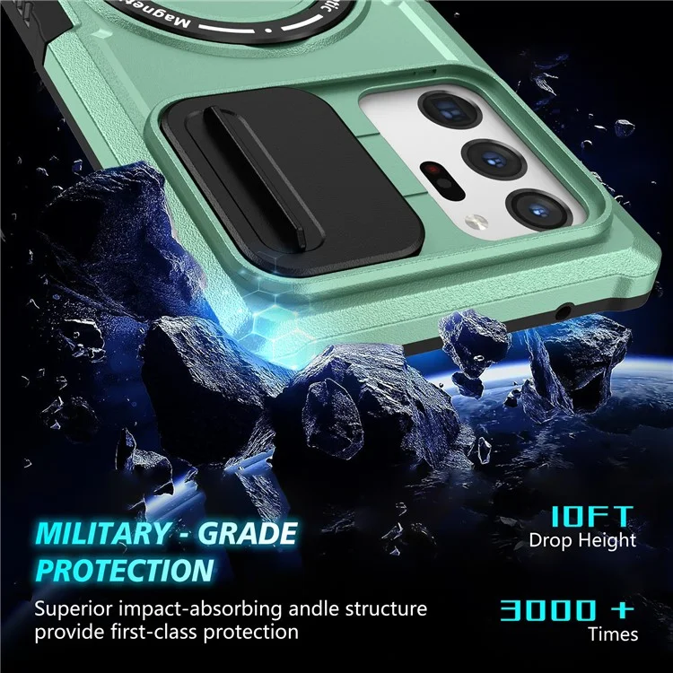 For Samsung Galaxy Note20 Ultra / Note20 Ultra 5G Case Anti-drop PC+TPU Phone Shell Compatible with MagSafe - Light Green