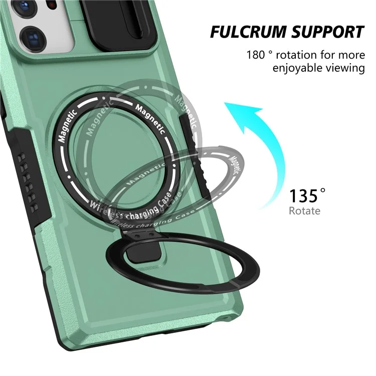 For Samsung Galaxy Note20 Ultra / Note20 Ultra 5G Case Anti-drop PC+TPU Phone Shell Compatible with MagSafe - Light Green