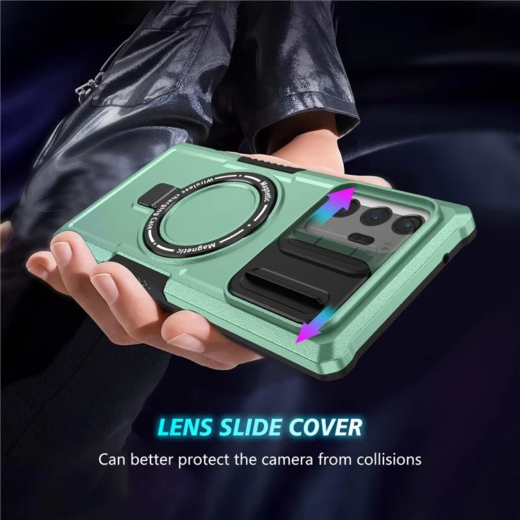 For Samsung Galaxy Note20 Ultra / Note20 Ultra 5G Case Anti-drop PC+TPU Phone Shell Compatible with MagSafe - Light Green