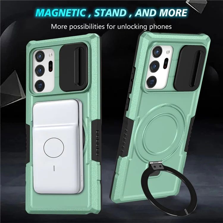 For Samsung Galaxy Note20 Ultra / Note20 Ultra 5G Case Anti-drop PC+TPU Phone Shell Compatible with MagSafe - Light Green