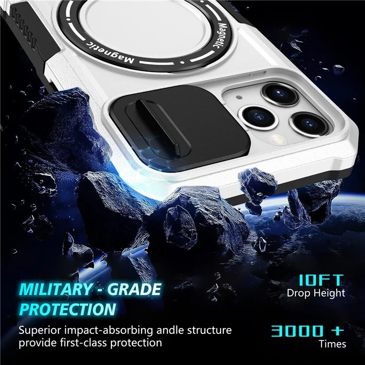 For iPhone 11 Pro Case Compatible with MagSafe PC+TPU Camera Protection Phone Cover - Black / White