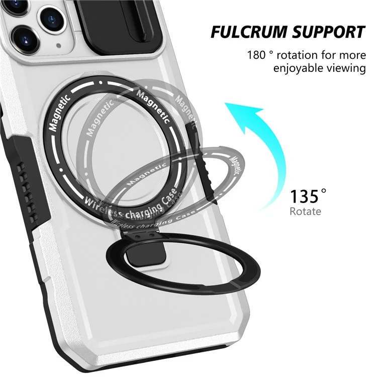 For iPhone 11 Pro Case Compatible with MagSafe PC+TPU Camera Protection Phone Cover - Black / White