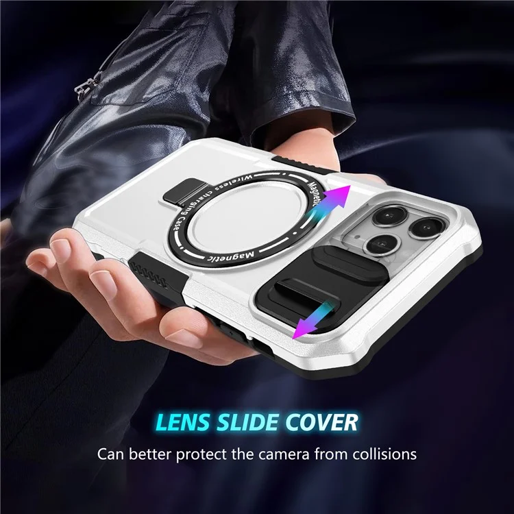 For iPhone 11 Pro Case Compatible with MagSafe PC+TPU Camera Protection Phone Cover - Black / White