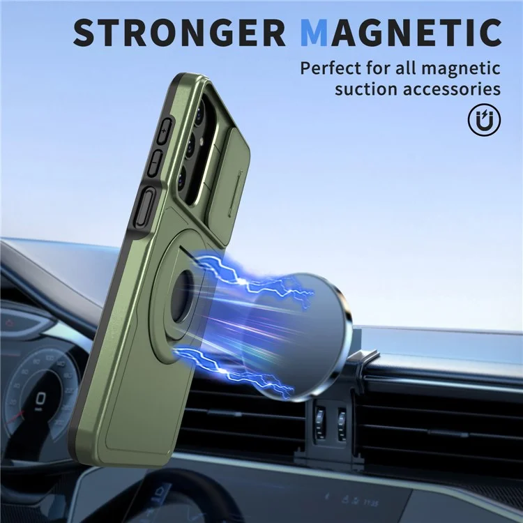 Pour Samsung Galaxy A15 4G / 5G Coque Couvercle de l'objectif de l'appareil photo TPU+PC Protection contre les chutes Housse de téléphone - Vert