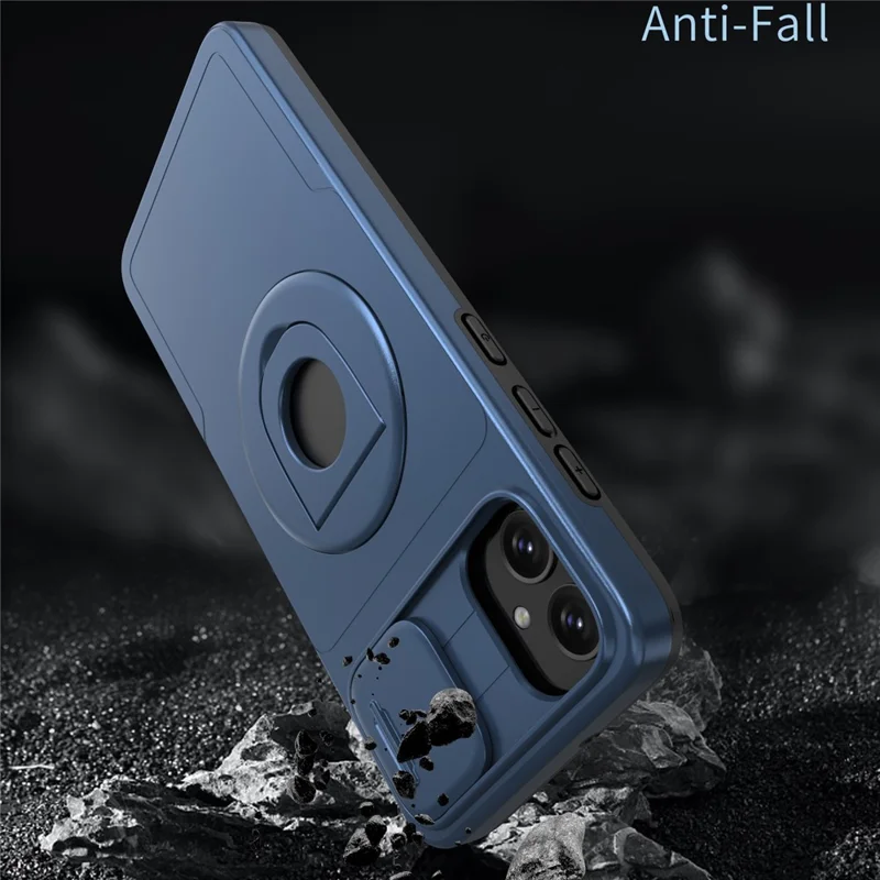 For Samsung Galaxy A05 4G Case Camera Protection Kickstand Dual Layer Hybrid TPU+PC Phone Cover - Blue