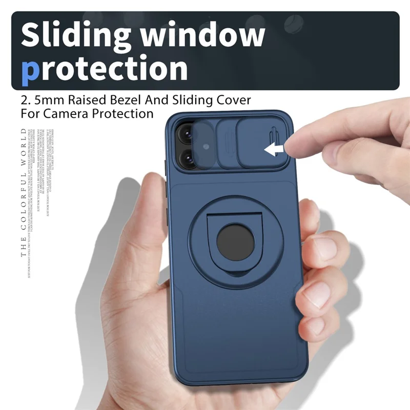 For Samsung Galaxy A05 4G Case Camera Protection Kickstand Dual Layer Hybrid TPU+PC Phone Cover - Blue