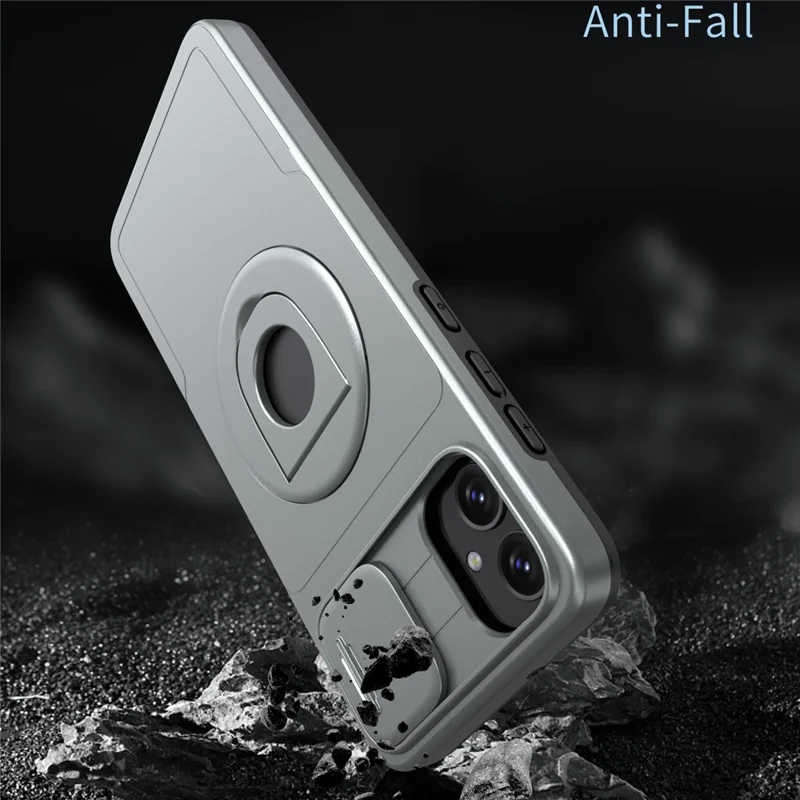 For Samsung Galaxy A05 4G Case Camera Protection Kickstand Dual Layer Hybrid TPU+PC Phone Cover - Grey