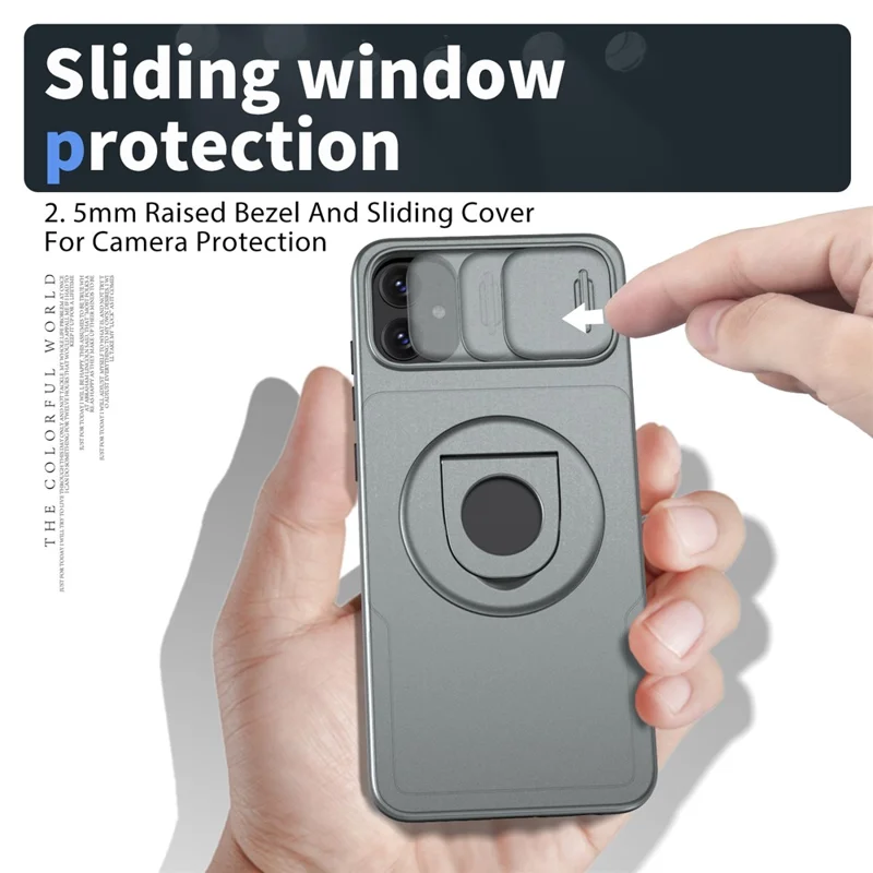 For Samsung Galaxy A05 4G Case Camera Protection Kickstand Dual Layer Hybrid TPU+PC Phone Cover - Grey