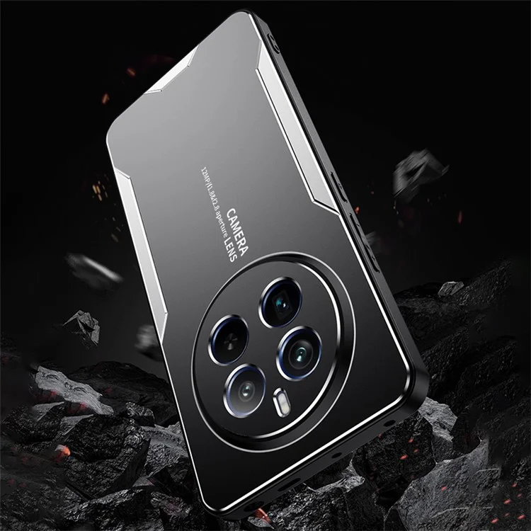 For Realme 12 Pro 5G / 12 Pro+ 5G Slim Case Aluminum Alloy+TPU+PC Phone Back Cover - Silver