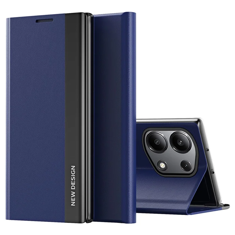 Per Xiaomi Redmi Note 13 Pro 4G / Poco M6 Pro 4G Custodia Stand Antiscivolo in Pelle - Zaffiro