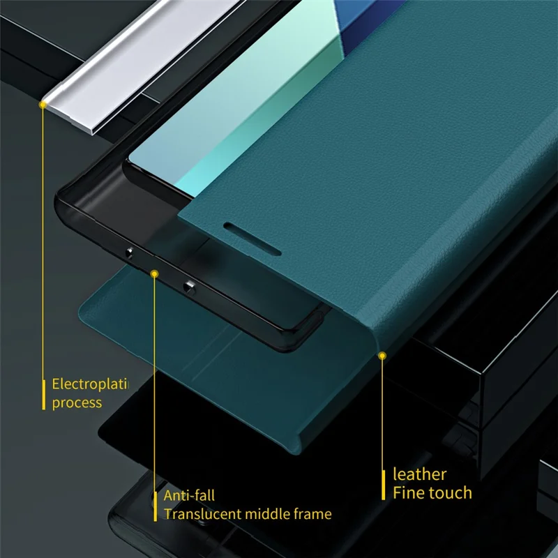 For Xiaomi Redmi Note 13 Pro 4G / Poco M6 Pro 4G Case Stand Scratchproof Leather Phone Cover - Black