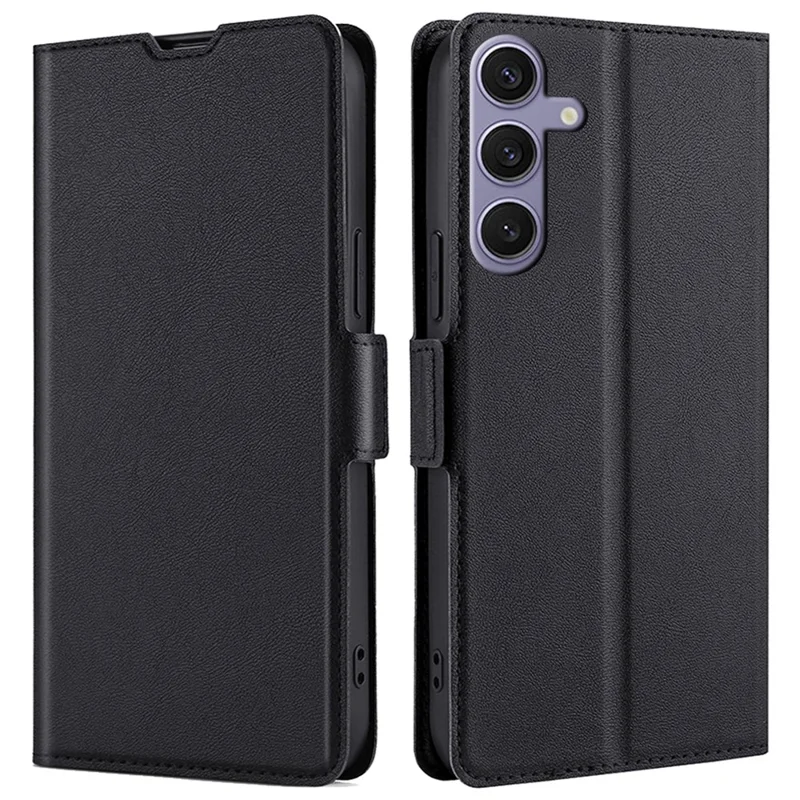 For Samsung Galaxy S24+ Case Shockproof PU+TPU Phone Cover - Black
