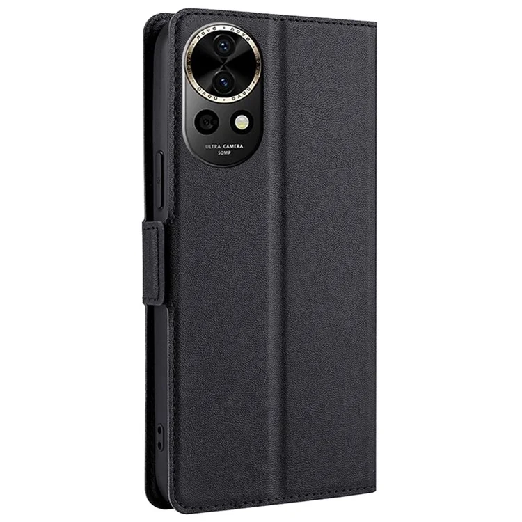 Pour Huawei nova 12 5G Coque de protection en cuir PU + coque intérieure en TPU Étui pour téléphone - Noir