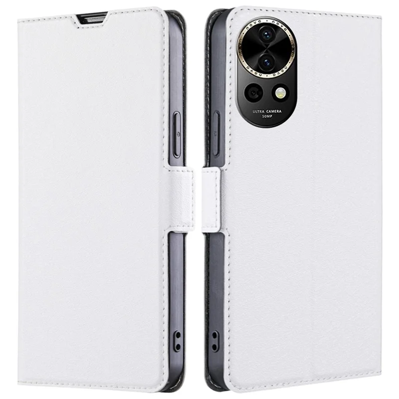 For Huawei nova 12 5G Protective Case PU Leather + TPU Inner Shell Phone Cover - White