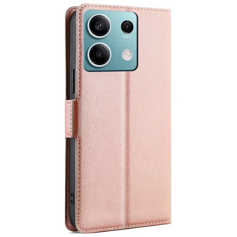 For Xiaomi Redmi Note 13 4G Protective Case PU Leather + TPU Shockproof Phone Cover - Rose Gold