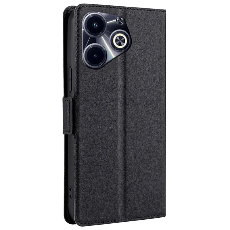 For Infinix Hot 40i Protective Case PU Leather + TPU Fully Wrapped Phone Cover - Black