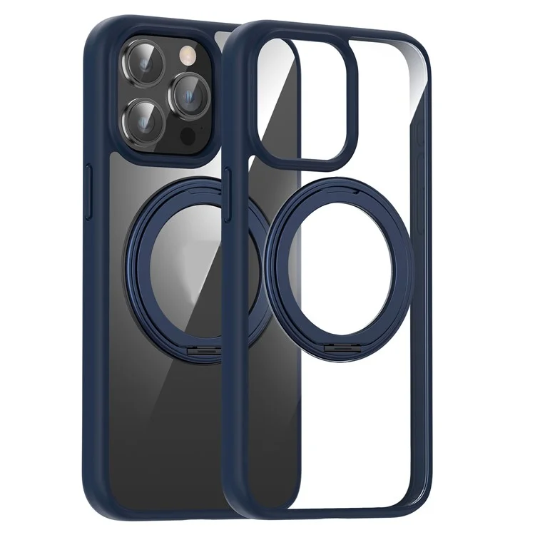 Für iPhone 13 Pro Max Handyhüllen PC+TPU Kickstand-Rückenabdeckung kompatibel mit MagSafe - Dunkelblau