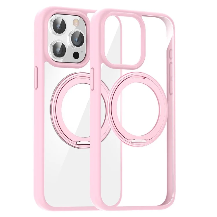 Für iPhone 13 Pro PC+TPU Handyhülle kompatibel mit MagSafe Ständer Rückseite - Pink
