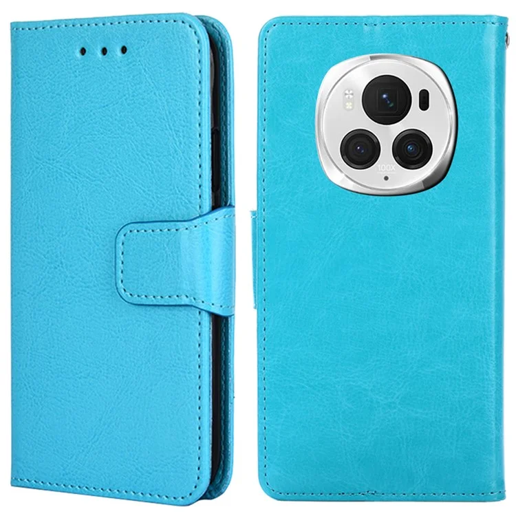 For Honor Magic6 Pro 5G Case Stoßfestes Lederhandy-Cover mit Kartenfächern - Baby Blau