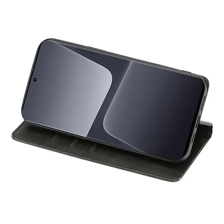 Für Xiaomi Redmi Note 13 4G Hülle PU-Leder Stand Magnetverschluss Flip Phone Cover Wallet - Schwarz
