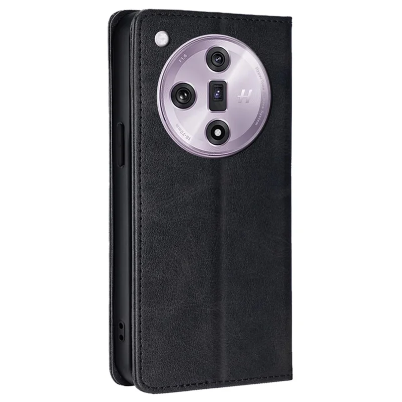 For Oppo Find X7 5G Wallet Case Magnetic Closure Leather Flip Phone Cover - Black