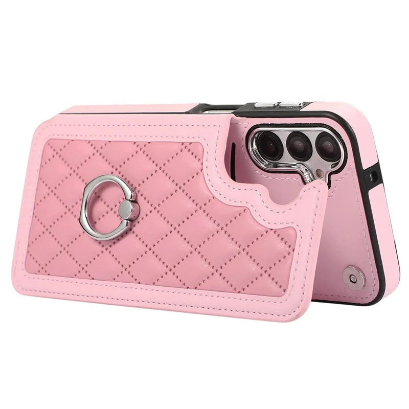 For Samsung Galaxy A54 5G Anti-Scratch Phone Case Pattern Printing TPU+PU Leather Stand Shell - Pink