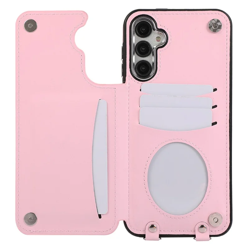 For Samsung Galaxy A54 5G Anti-Scratch Phone Case Pattern Printing TPU+PU Leather Stand Shell - Pink