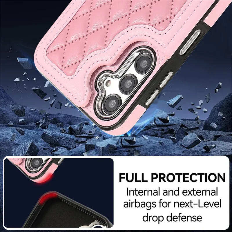 For Samsung Galaxy A54 5G Anti-Scratch Phone Case Pattern Printing TPU+PU Leather Stand Shell - Pink