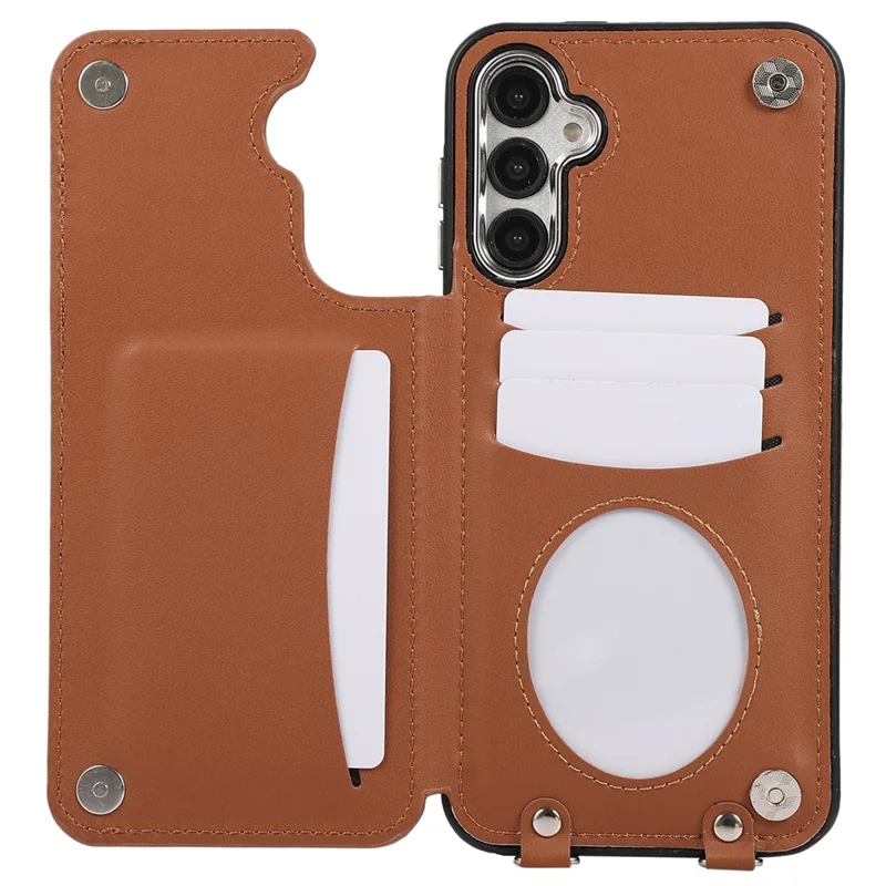 For Samsung Galaxy A54 5G Anti-Scratch Phone Case Pattern Printing TPU+PU Leather Stand Shell - Brown