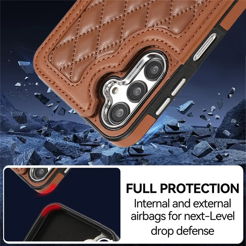 For Samsung Galaxy A54 5G Anti-Scratch Phone Case Pattern Printing TPU+PU Leather Stand Shell - Brown