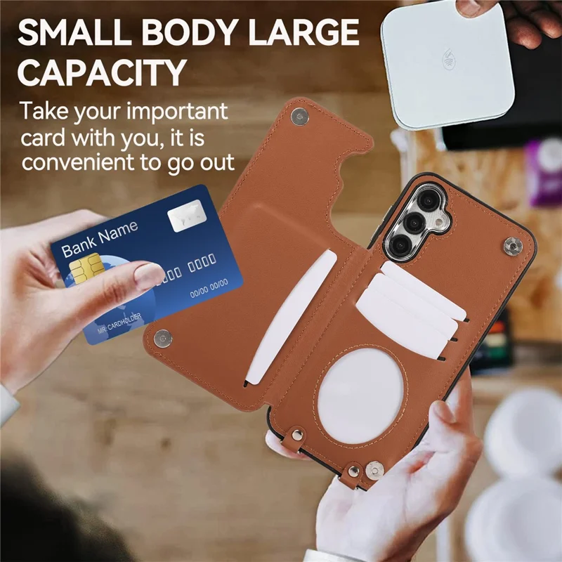 For Samsung Galaxy A54 5G Anti-Scratch Phone Case Pattern Printing TPU+PU Leather Stand Shell - Brown