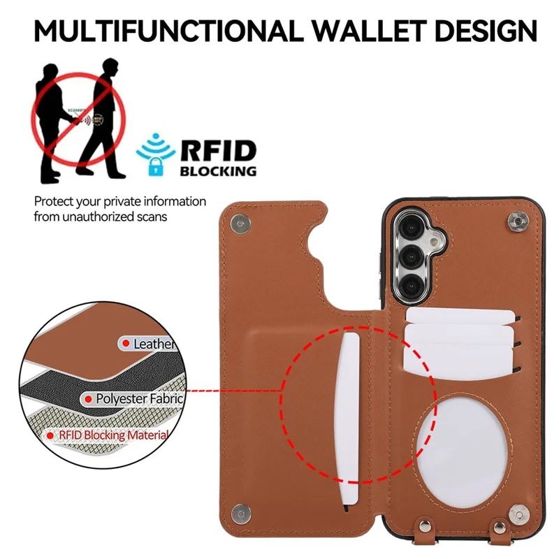 For Samsung Galaxy A54 5G Anti-Scratch Phone Case Pattern Printing TPU+PU Leather Stand Shell - Brown