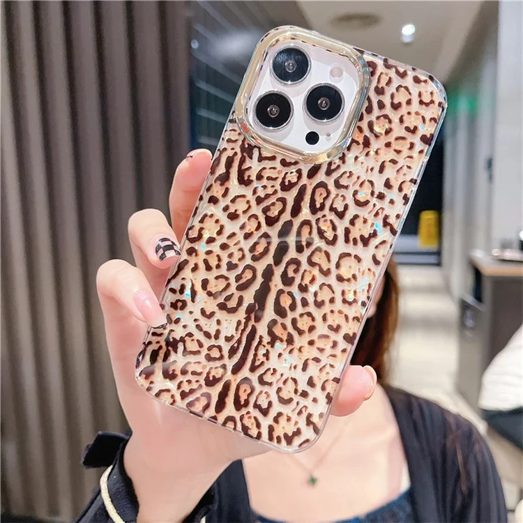 Чехол для iPhone 13 Pro Max, противоударный, из ПК+ТПУ, с IMD-узором - Y3-Leopard