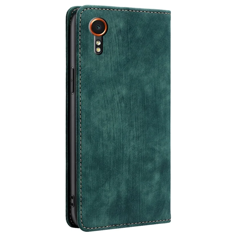 For Samsung Galaxy Xcover7 Case RFID Blocking Wallet PU Leather Stand Phone Cover - Green