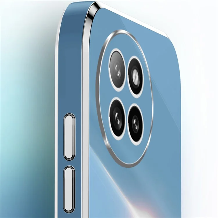 XINLI Para Xiaomi Civi 4 Pro 5G / 14 Civi 5G Funda de teléfono Anillo del marco de enchapado Soporte Anticaída Funda TPU - Cian